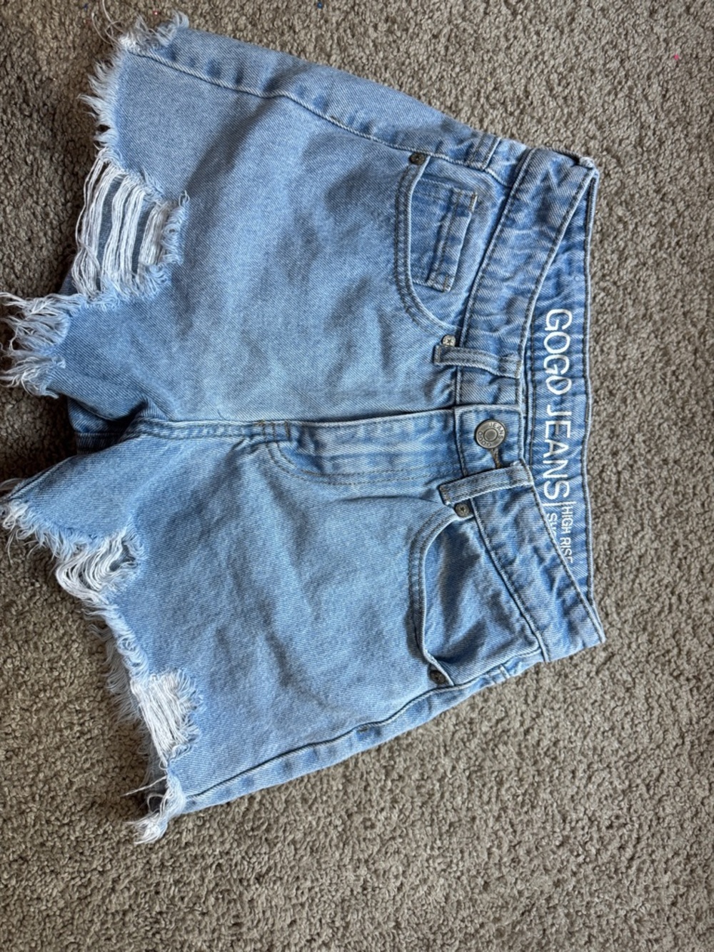 GOGO Light Blue Distressed Denim Cutoff Shorts
